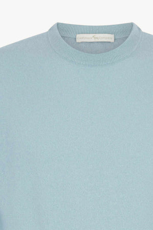 Maglia Girocollo in Puro Cashmere Acquamarina