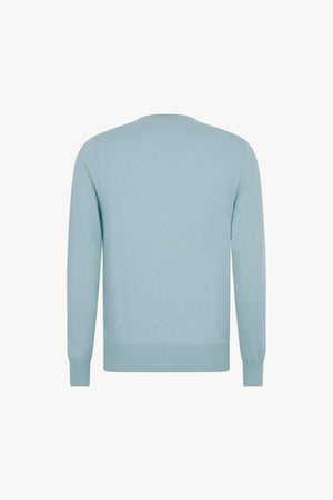 Maglia Girocollo in Puro Cashmere Acquamarina
