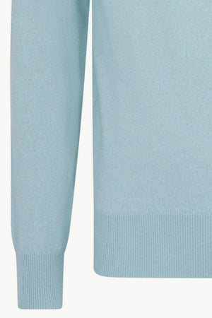 Maglia Girocollo in Puro Cashmere Acquamarina