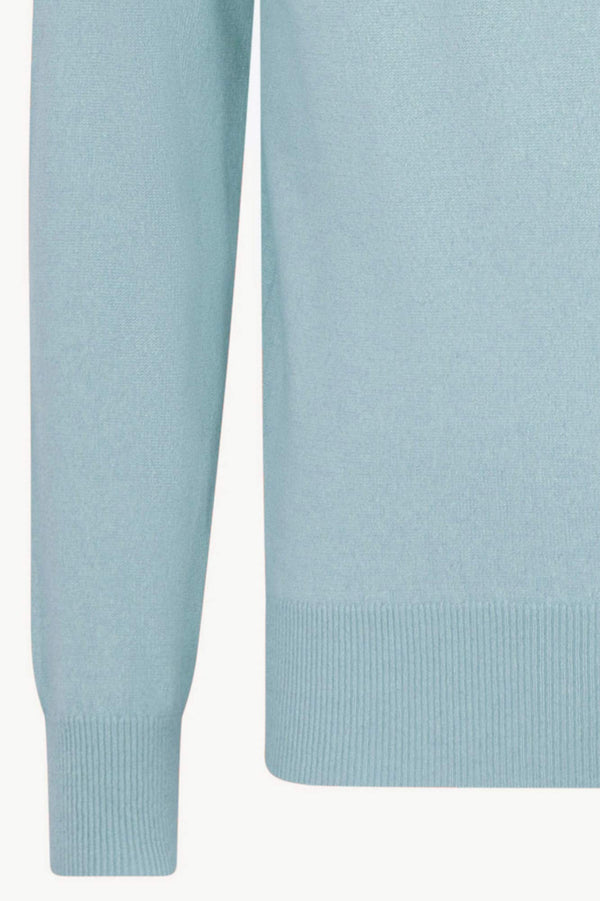 Maglia Girocollo in Puro Cashmere Acquamarina