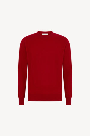 Maglia Girocollo in Puro Cashmere Rubino