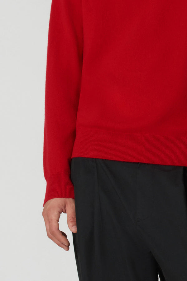 Maglia Girocollo in Puro Cashmere Rubino