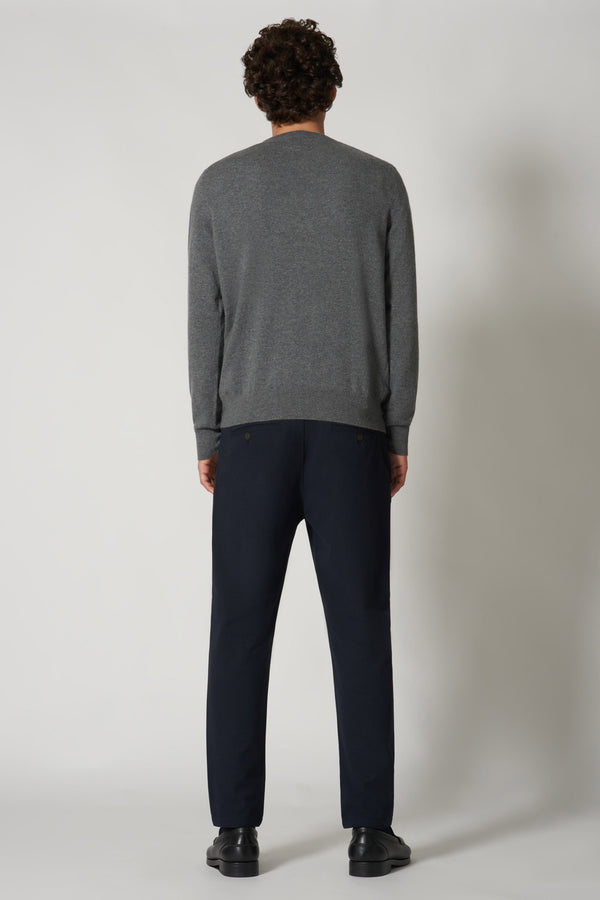 Maglia Girocollo in Puro Cashmere Flanella