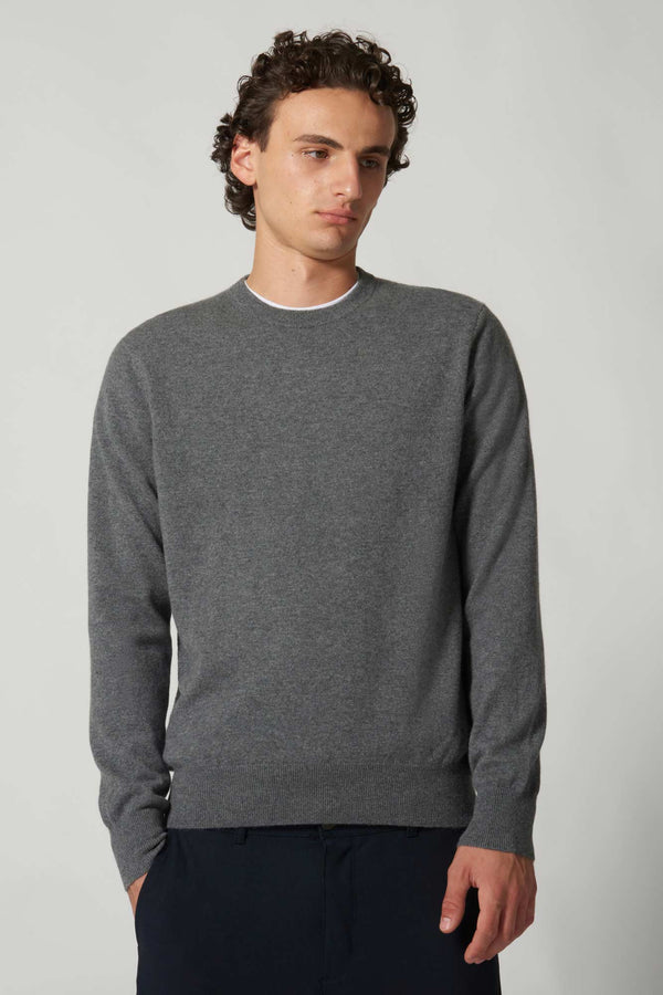 Maglia Girocollo in Puro Cashmere Flanella
