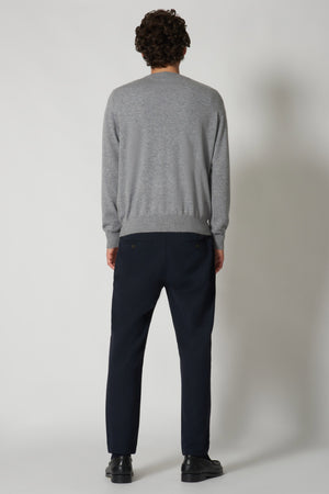 Maglia Girocollo in Puro Cashmere Silver