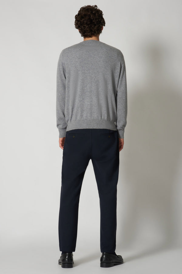 Maglia Girocollo in Puro Cashmere Silver