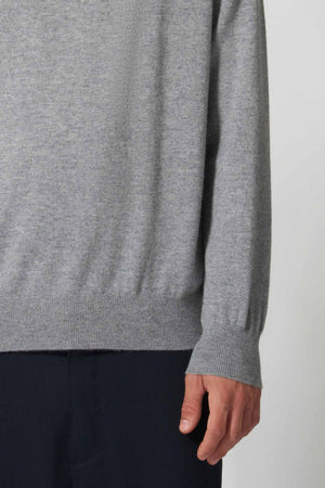 Maglia Girocollo in Puro Cashmere Silver