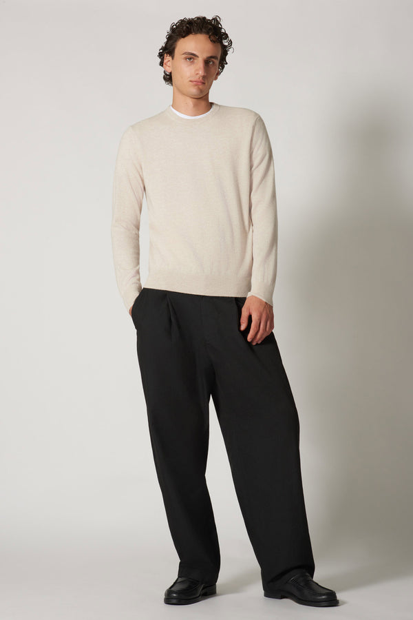 Maglia Girocollo in Puro Cashmere Vanilla