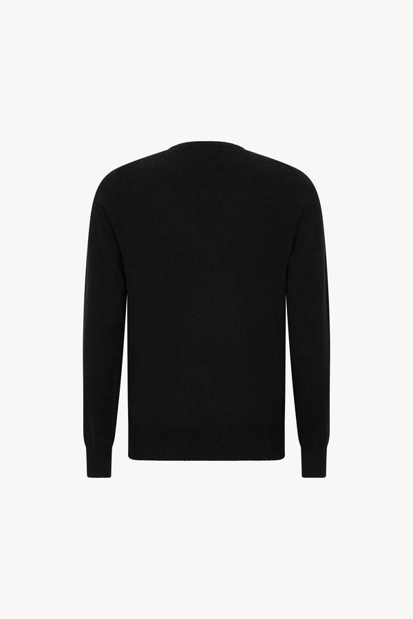 Black Pure Cashmere V-Neck Pullover