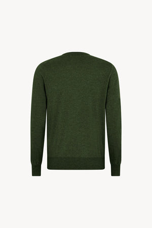 Maglia Scollo a V in Puro Cashmere Loden