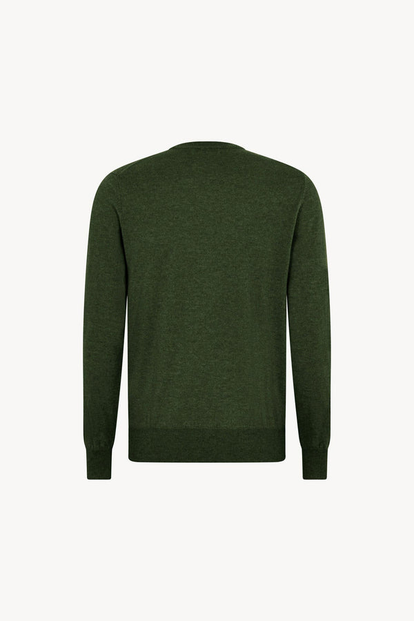 Maglia Scollo a V in Puro Cashmere Loden