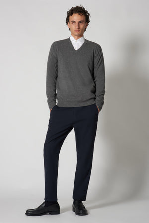 Maglia Scollo a V in Puro Cashmere Loden