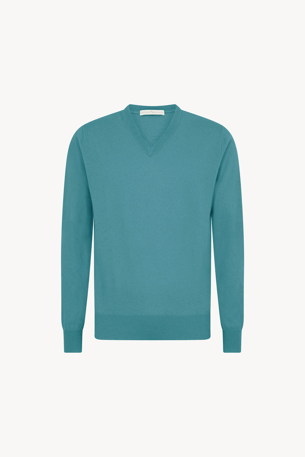 Maglia Scollo a V in Puro Cashmere Turchese