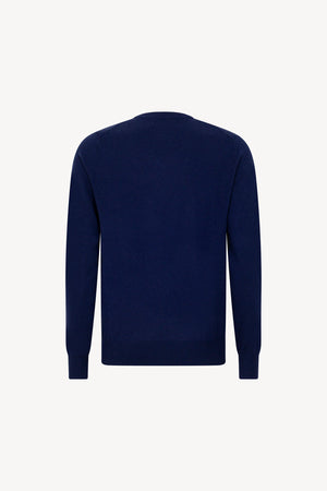 Maglia Scollo a V in Puro Cashmere Ink Blue