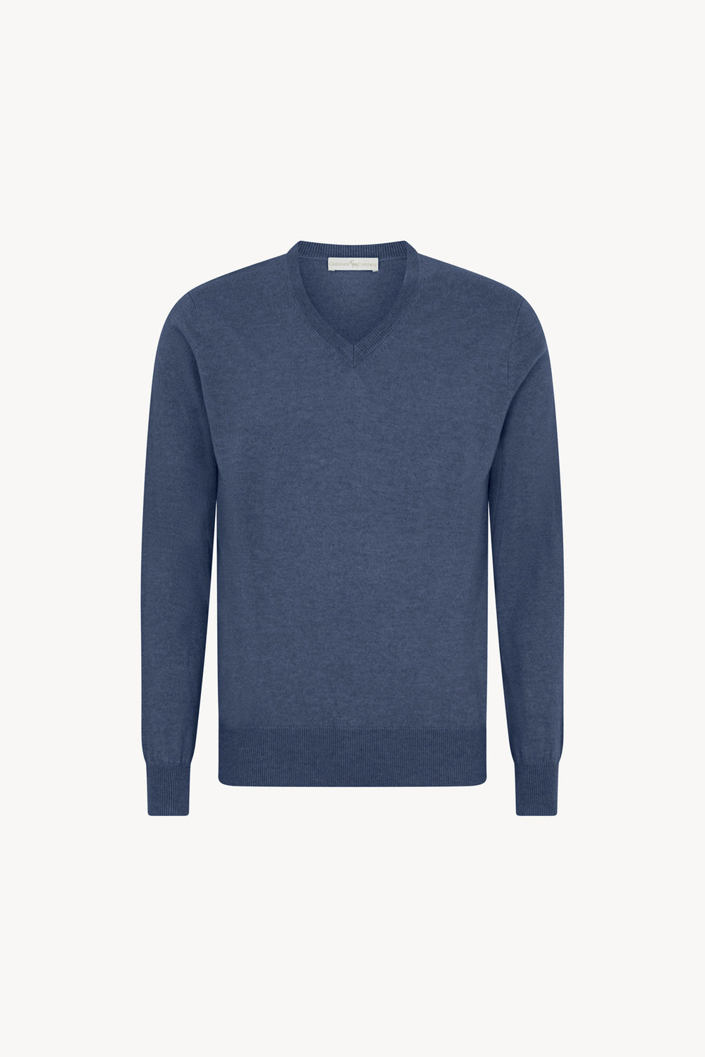 Maglia Scollo a V in Puro Cashmere Denim Scuro