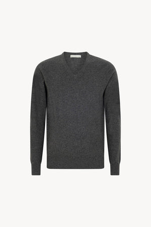 Maglia Scollo a V in Puro Cashmere Flanella