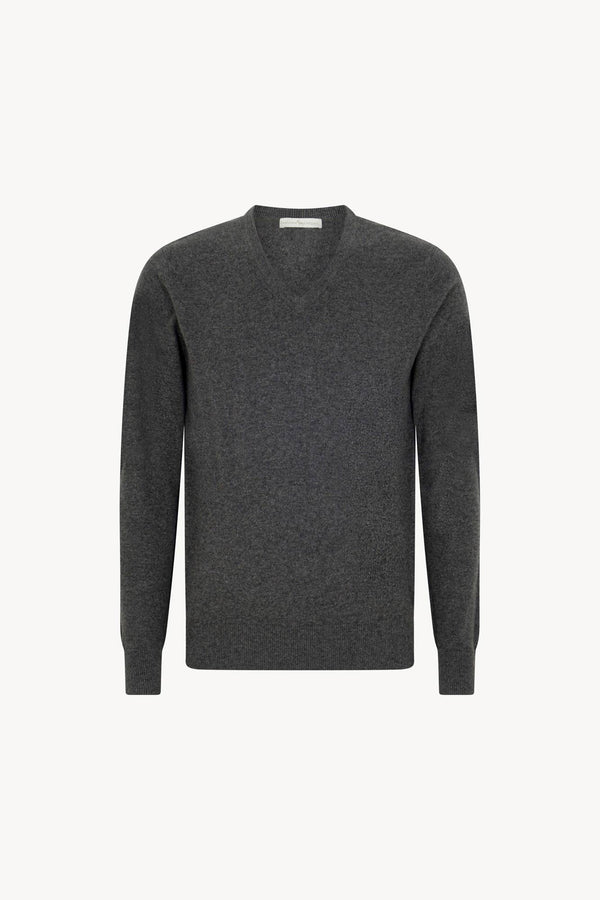 Maglia Scollo a V in Puro Cashmere Flanella