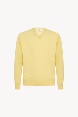 Maglia Scollo a V in Puro Cashmere Vanilla