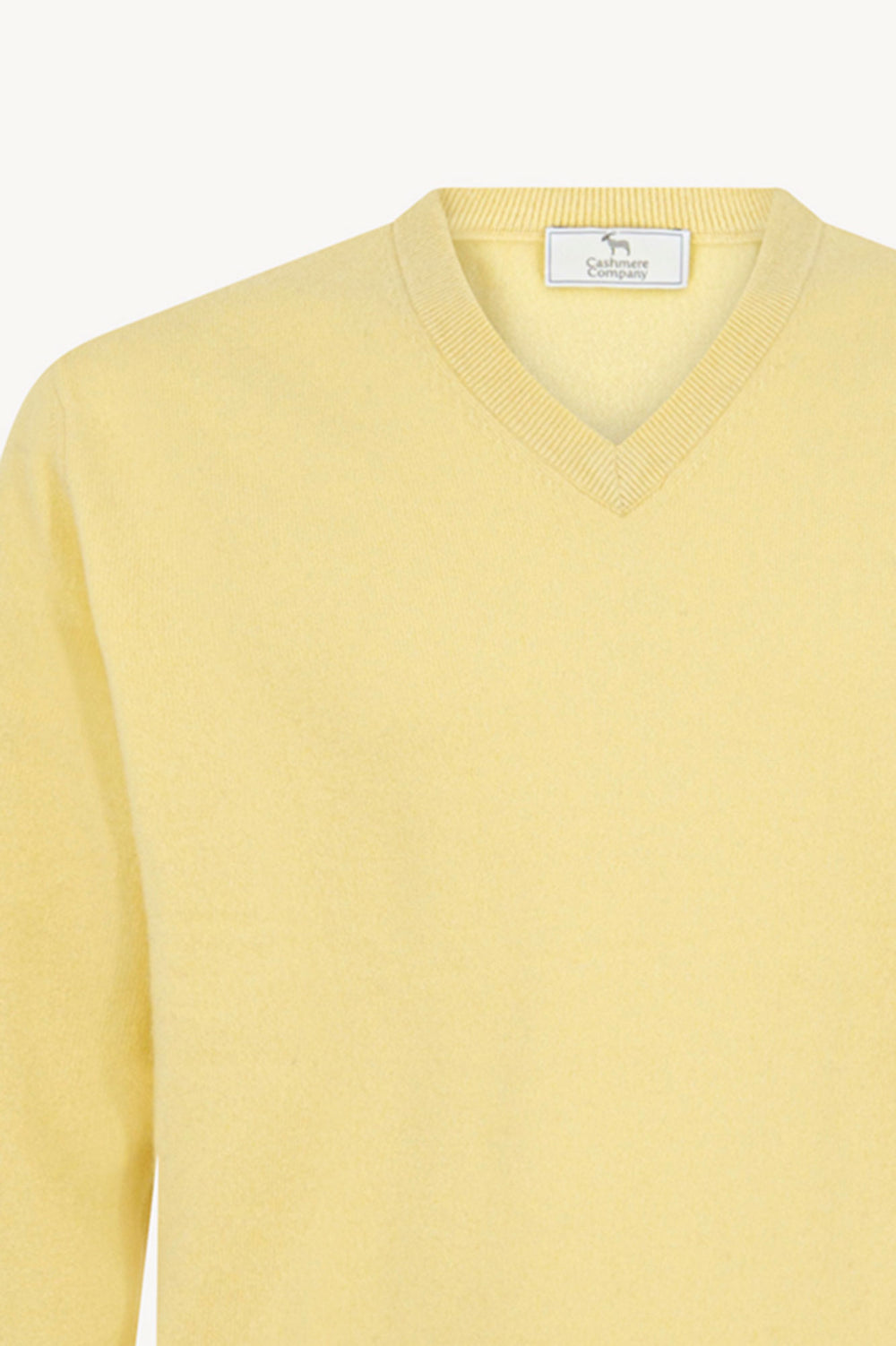 Maglia Scollo a V in Puro Cashmere Vanilla