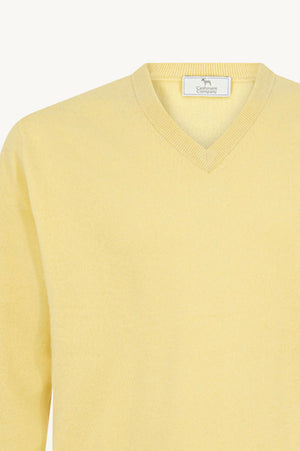 Maglia Scollo a V in Puro Cashmere Vanilla