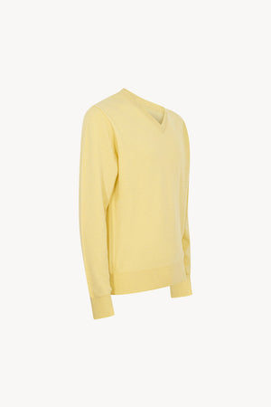 Maglia Scollo a V in Puro Cashmere Vanilla