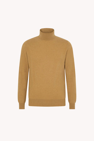 Camel Pure Cashmere Turtleneck Pullover