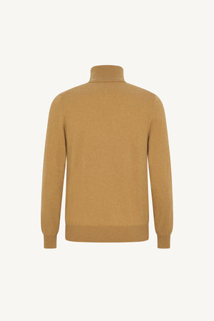 Camel Pure Cashmere Turtleneck Pullover