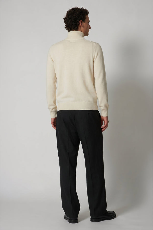 Ivory Pure Cashmere Turtleneck Pullover