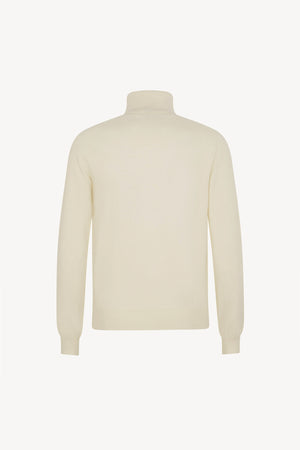 Ivory Pure Cashmere Turtleneck Pullover