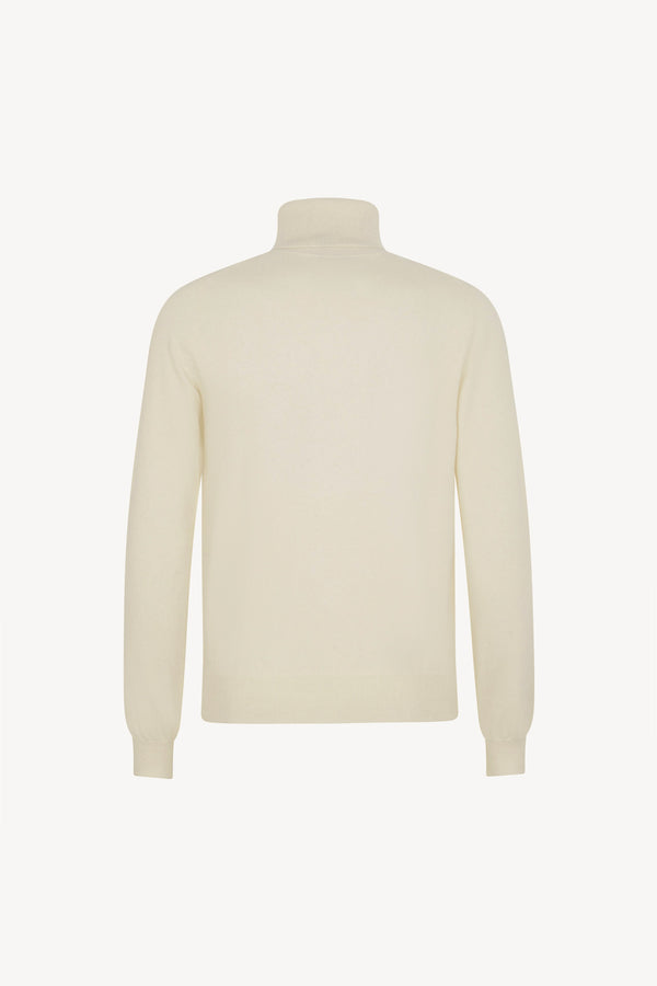 Ivory Pure Cashmere Turtleneck Pullover