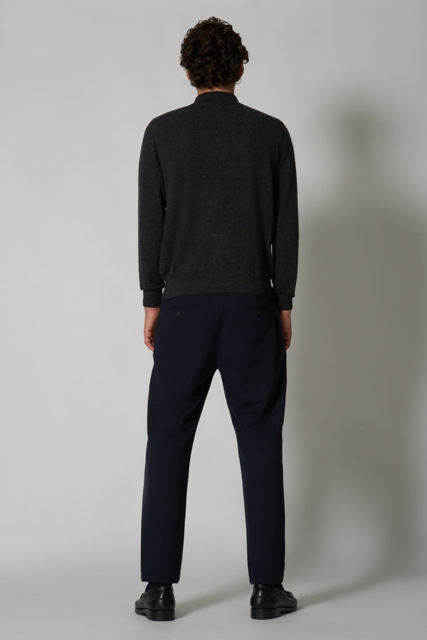 Maglia a Lupetto in Puro Cashmere Almost Black