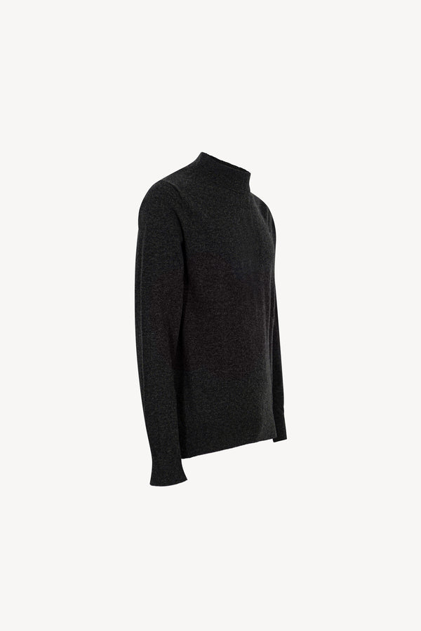 Maglia a Lupetto in Puro Cashmere Almost Black