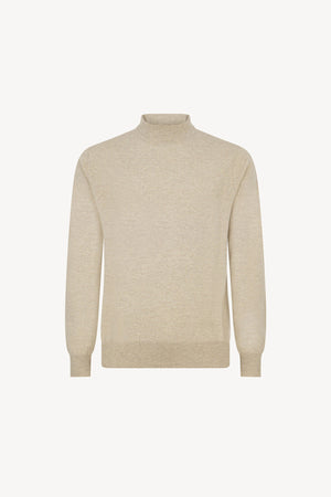 Maglia a Lupetto in Puro Cashmere Avena