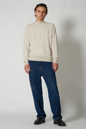 Maglia a Lupetto in Puro Cashmere Avena