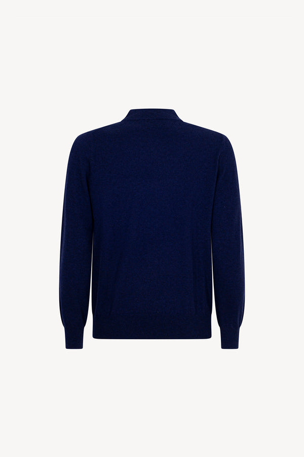 Maglia a Lupetto in Puro Cashmere Ink Blue