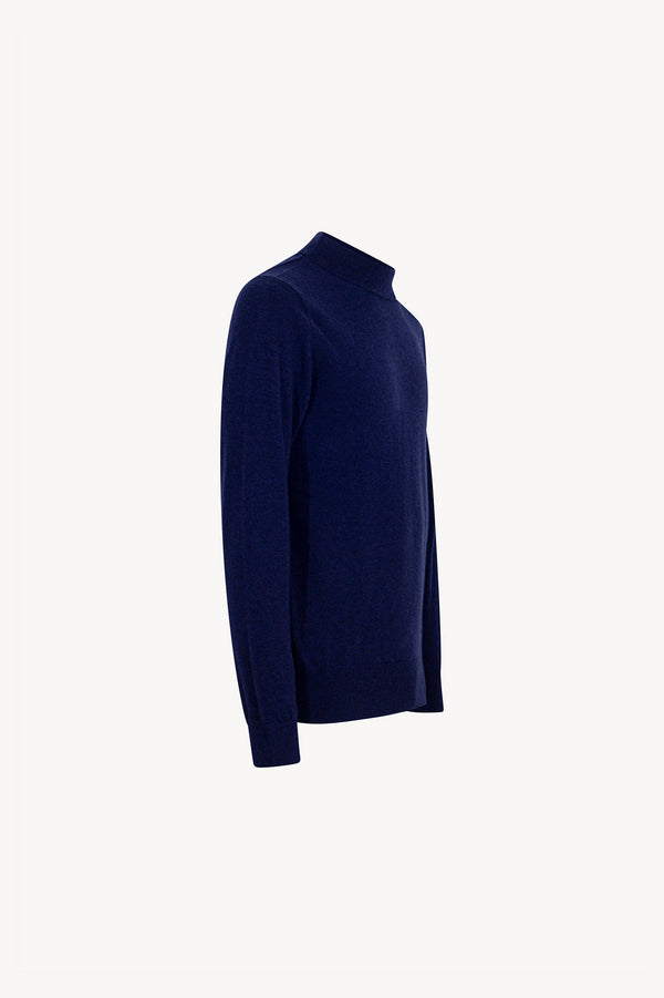 Maglia a Lupetto in Puro Cashmere Ink Blue