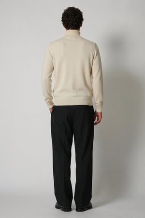 Ivory Pure Cashmere Mock Neck Pullover with Zip
