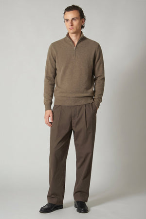 Dune Pure Cashmere Mock Neck Pullover with Zip