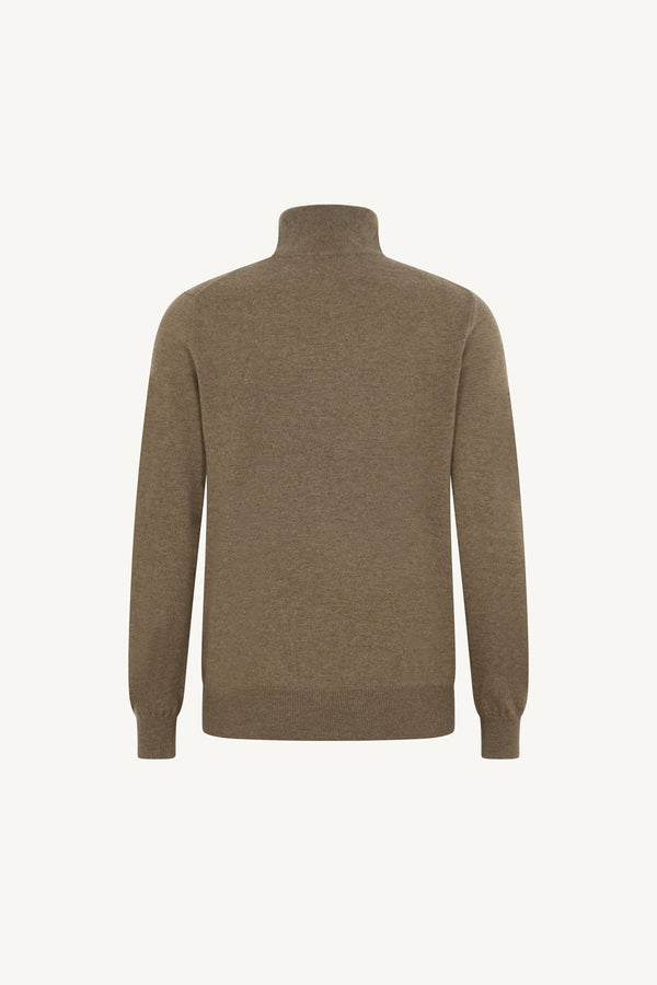 Dune Pure Cashmere Mock Neck Pullover with Zip