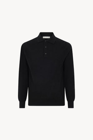 Black Pure Cashmere Polo Shirt