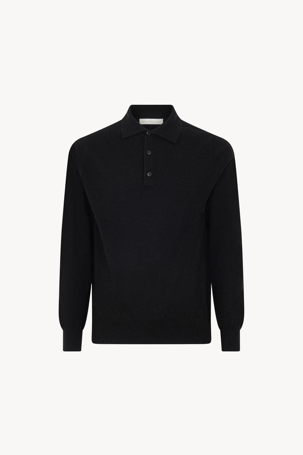 Black Pure Cashmere Polo Shirt