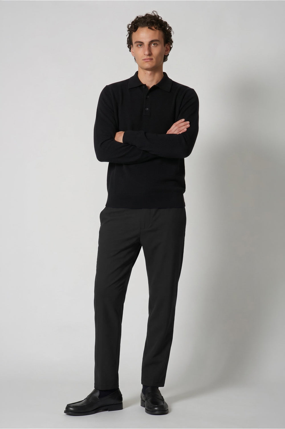Black Pure Cashmere Polo Shirt