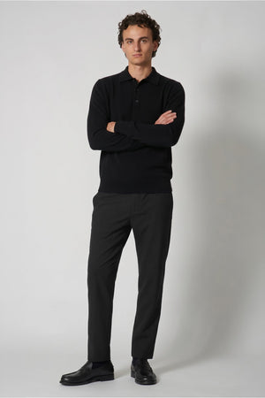 Black Pure Cashmere Polo Shirt