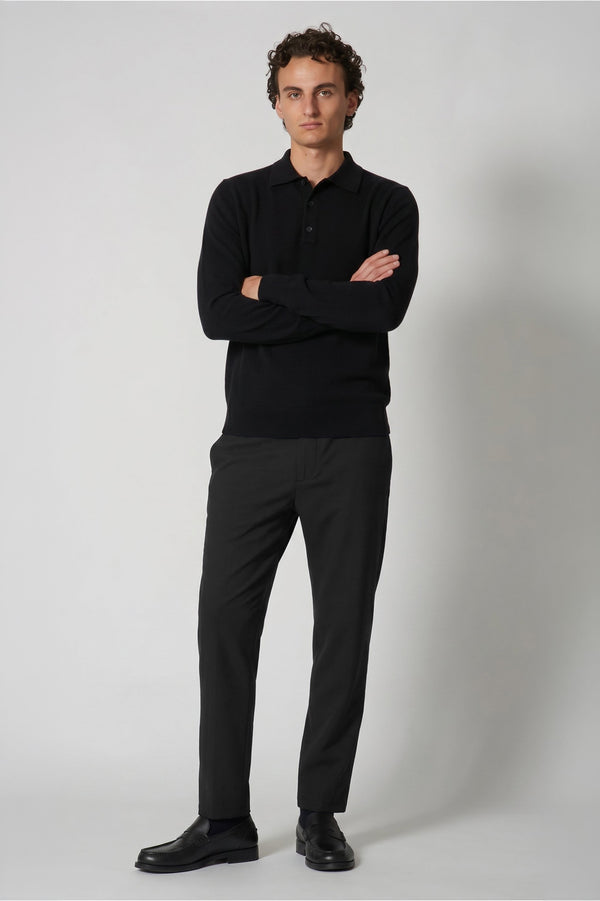 Black Pure Cashmere Polo Shirt