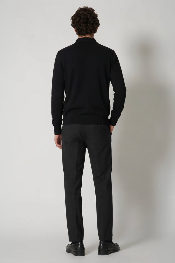 Black Pure Cashmere Polo Shirt