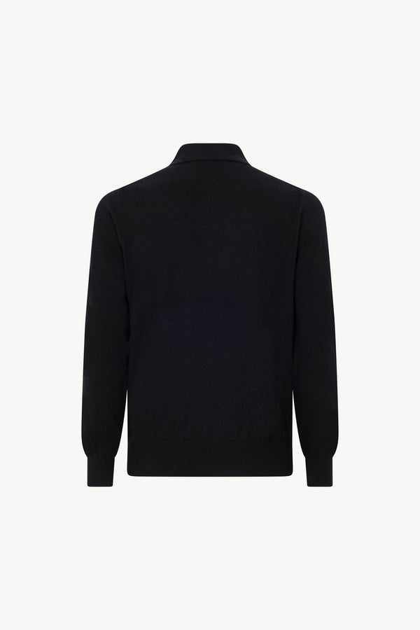 Black Pure Cashmere Polo Shirt