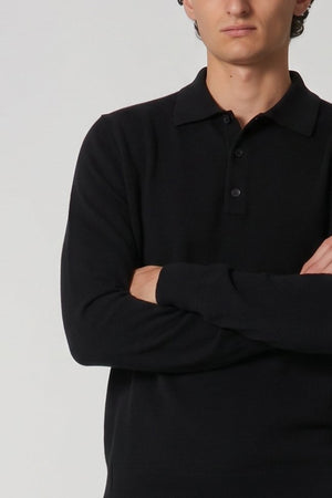 Black Pure Cashmere Polo Shirt