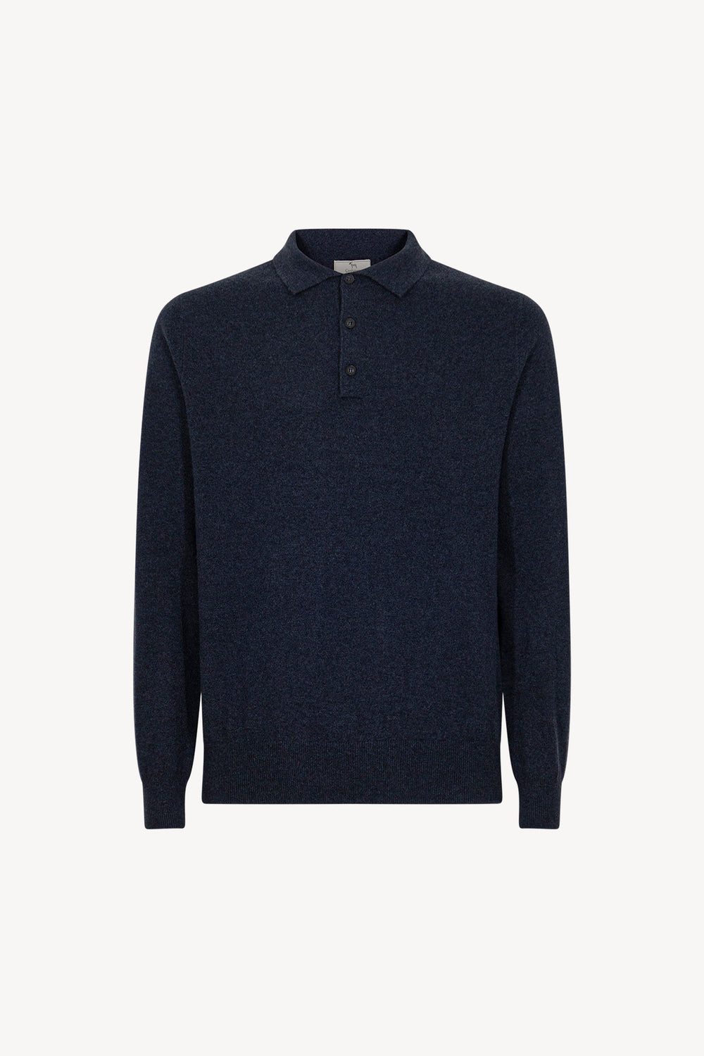 Marine Blue Pure Cashmere Polo Shirt