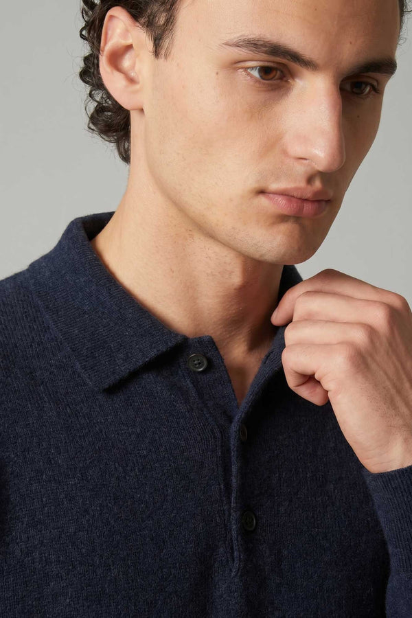 Polo in Puro Cashmere Oceano