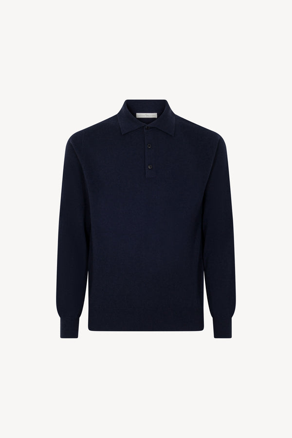 Polo in Puro Cashmere Navy